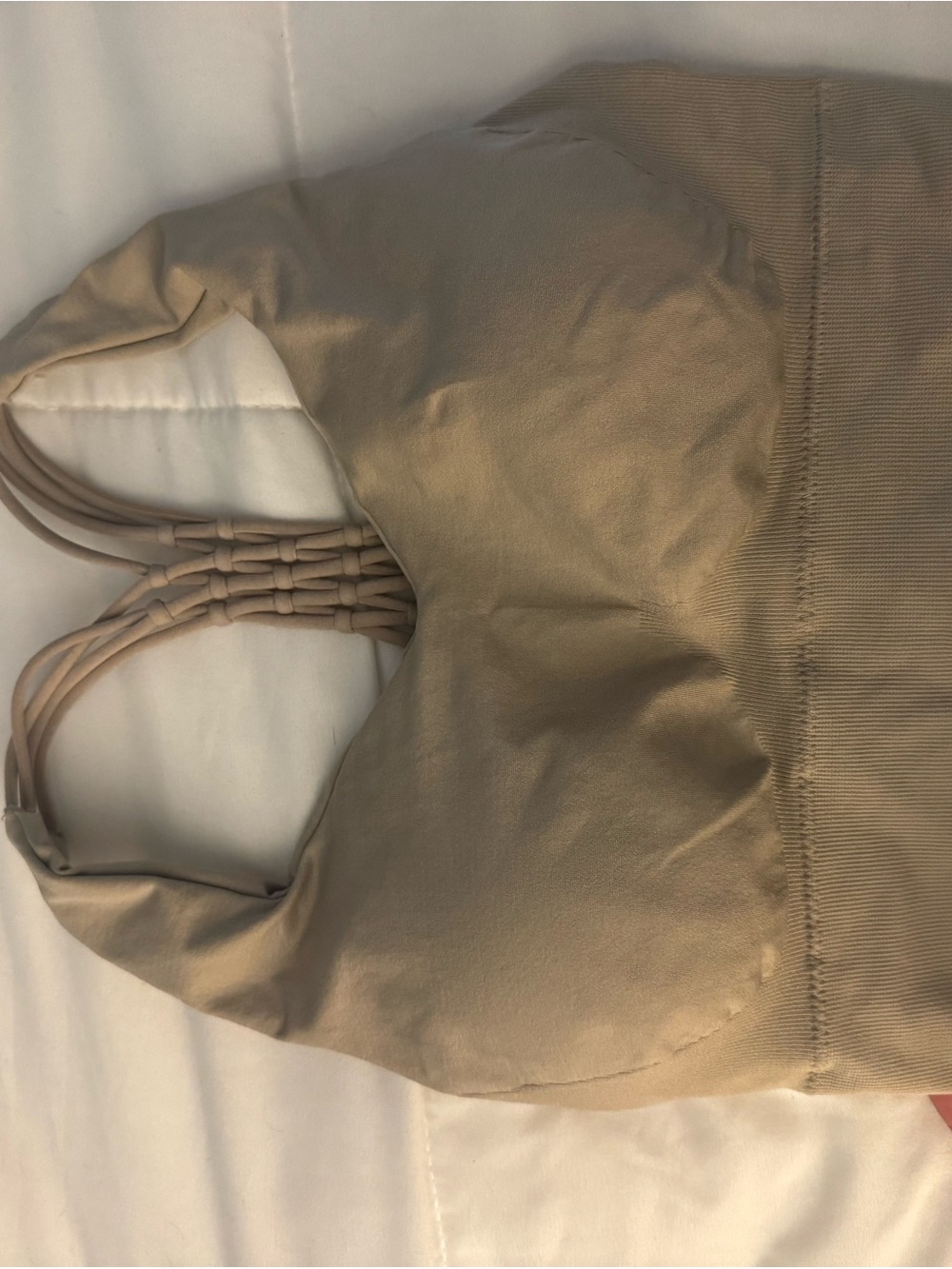 Beige Women's sports bra